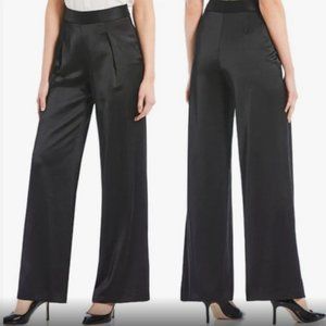 Vince Camuto Satin Wide Leg Black Trousers